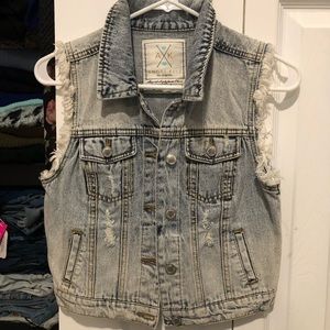 Distressed Jean Vest